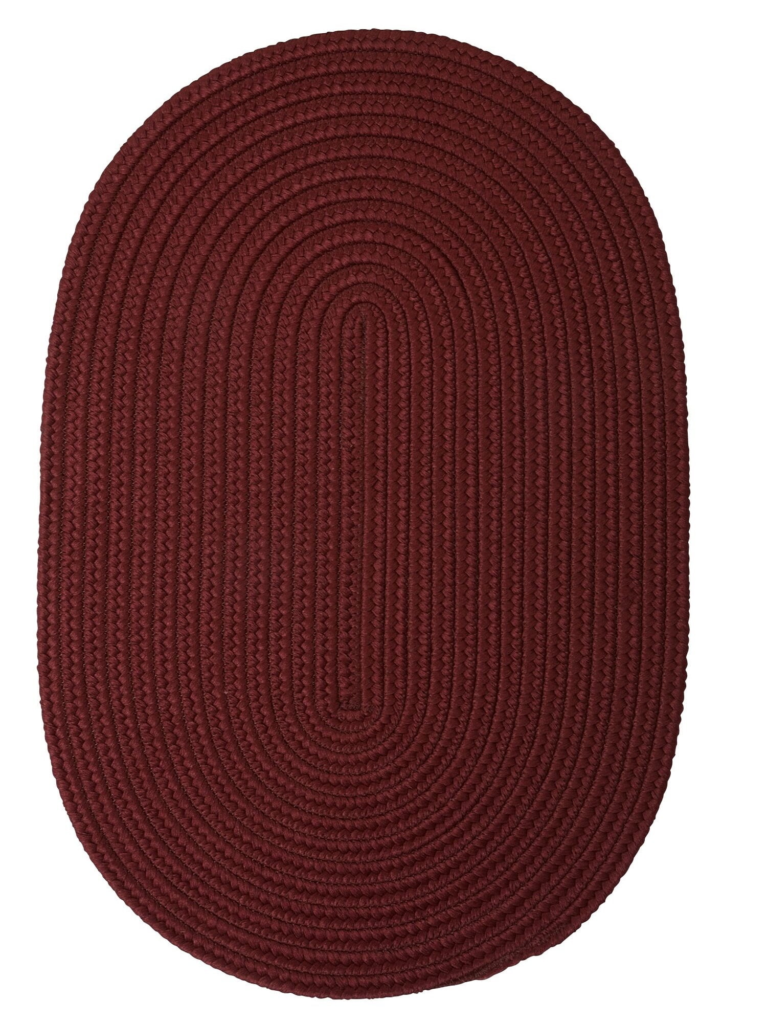 5' Wine Red Braided Synthetic Round Rug