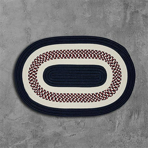 Colonial Mills 5 ft. Flowers Bay Round Rug, Patriot Blue