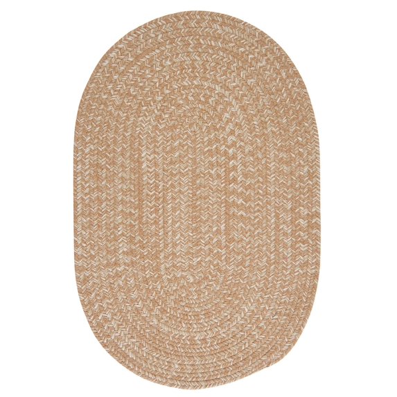 Colonial Mills 5' x 7' Gold And Beige Oval Handmade Braided Area Throw Rug
