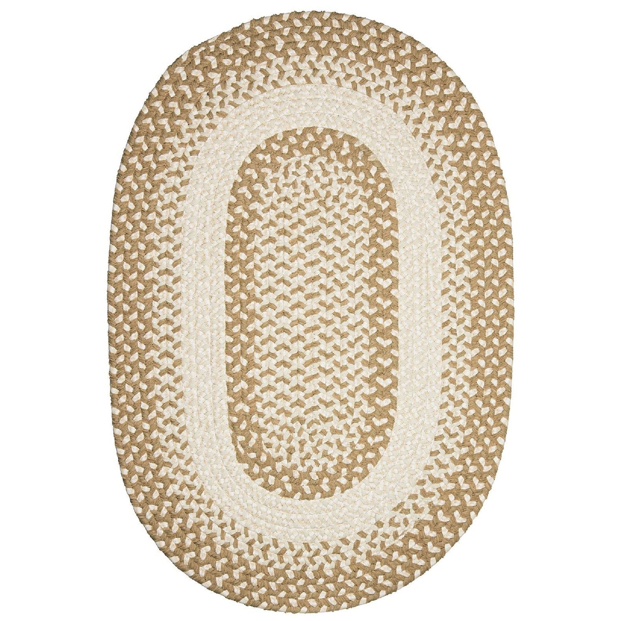 Colonial Mills 5' x 8' Brown and Beige Reversible Oval Area Throw Rug