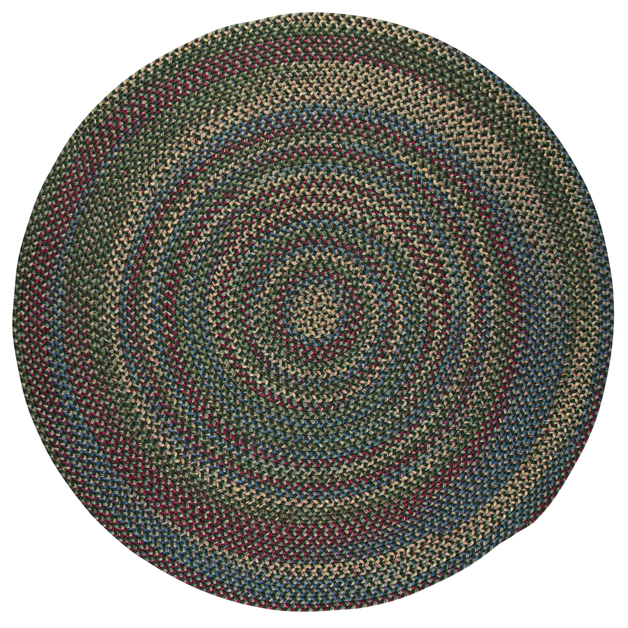 Colonial Mills Worley Rustic Braided Round Rug Dark Green 6x6 6' Round