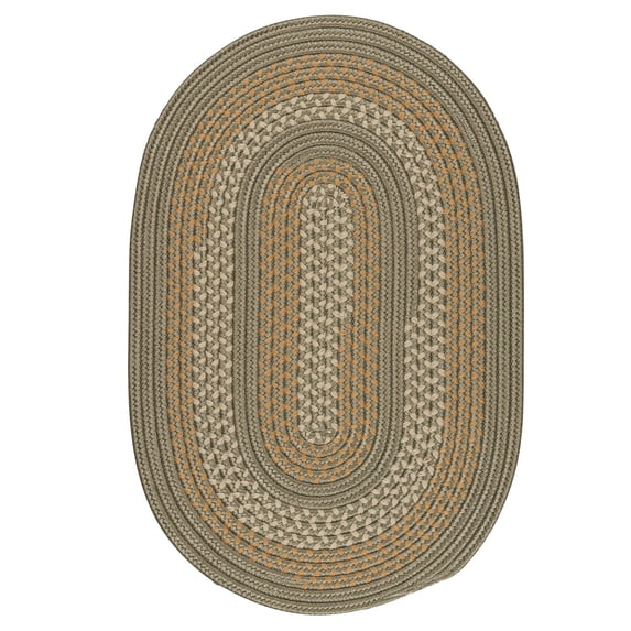 Colonial Mills 7' Green and Gold Handmade Braided Round Area Throw Rug