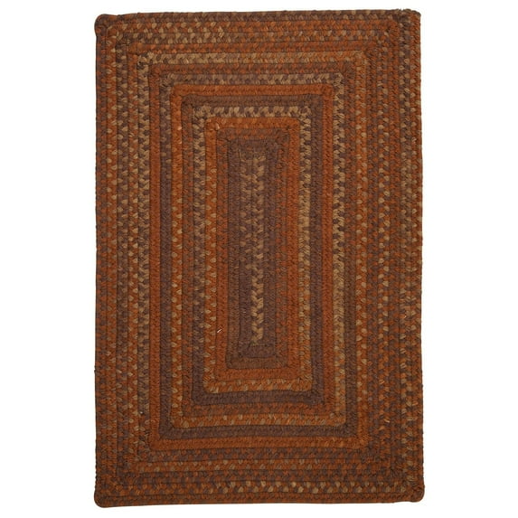 Colonial Mills 7' Orange, Brown and Purple Braided Square Area Throw Rug