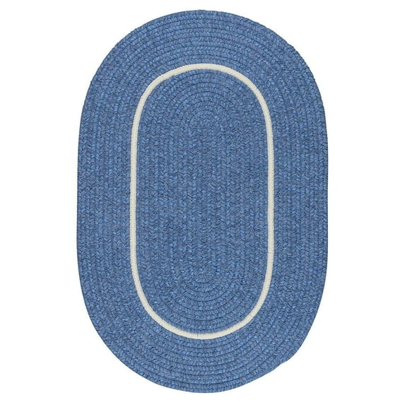 Colonial Mills 8' Blue and White Round Area Throw Rug