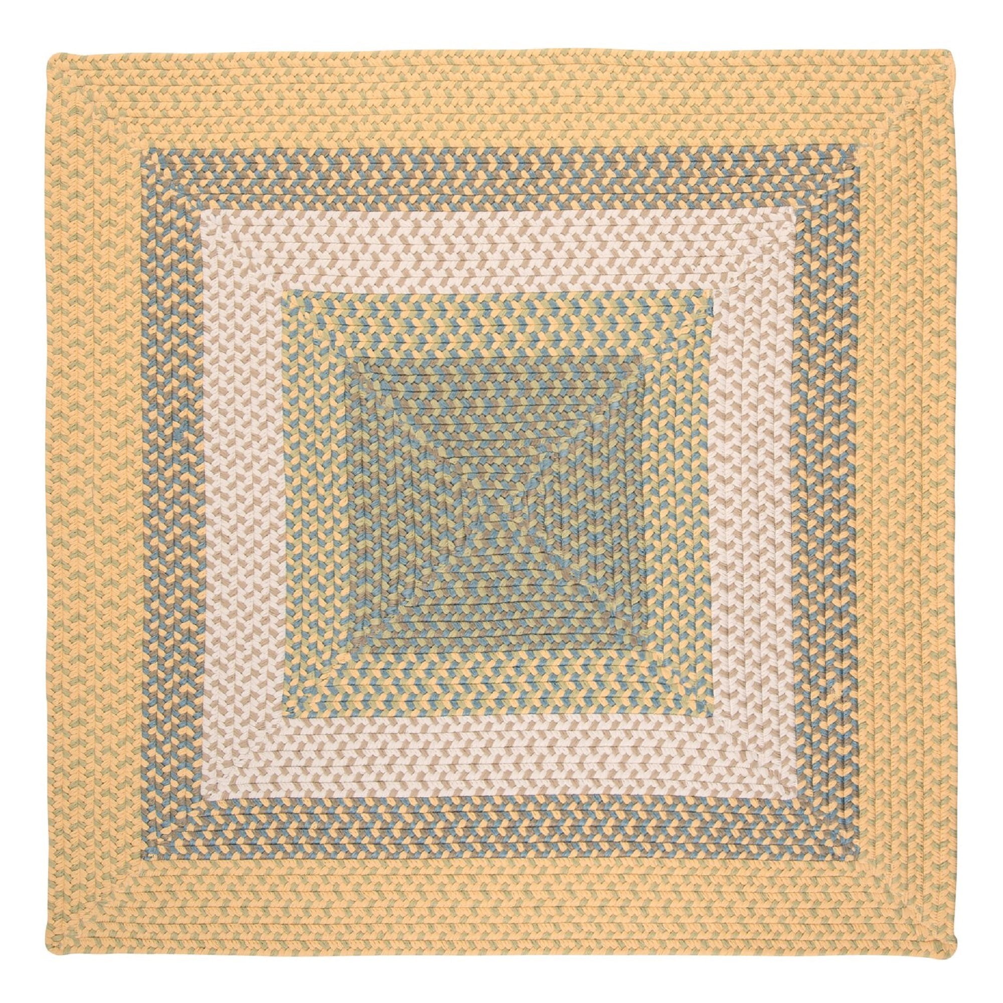 Colonial Mills 8' Yellow and Blue Square Braided Area Rug