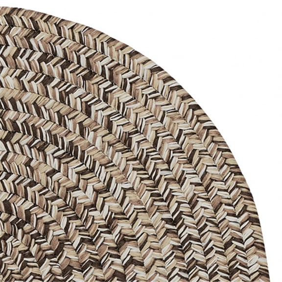 Colonial Mills 9' Brown and Red All Purpose Handcrafted Reversible Round Outdoor Area Throw Rug