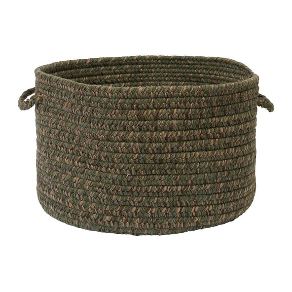 Colonial Mills 9' x 12' Olive Green and Brown Handcrafted Oval Braided Area Throw Rug