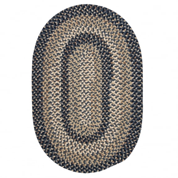 Colonial Mills 9' x 12' Red and Beige Handcrafted Reversible Oval Outdoor Area Throw Rug