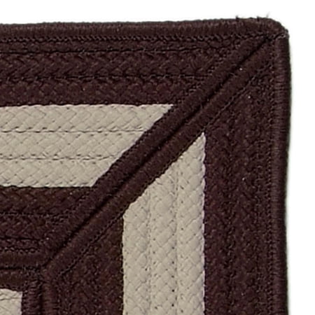 Colonial Mills 5' x 8' Brown and White Geometric Handcrafted Rectangular Outdoor Area Throw Rug