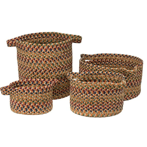 AF91ABSKTSET American Farmhouse Vintage 4-Piece Basket Set - Squash Basket, 65% Polypropylene/35% Nylon - Round.