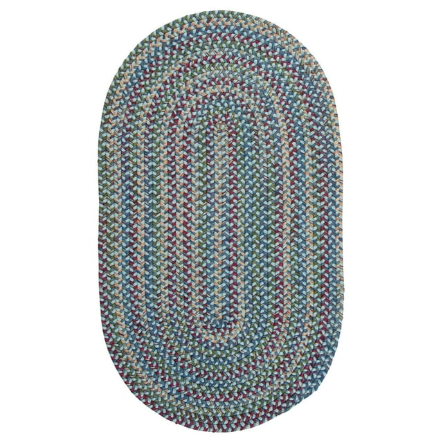 Colonial Mills  Amherst Handcrafted Braided Area Rug Olympic Blue 5'x8' 5' x 8' Blue Oval