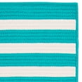 thumbnail image 1 of Colonial Mills 2' x 16' Aqua Blue and White Striped Rectangular Outdoor Area Throw Rug Runner, 1 of 2