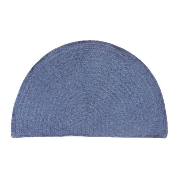 1.75' x 2.75' Ice Blue Chenille Braided Bath Rug