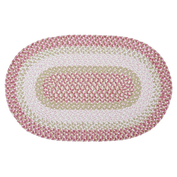 Colonial Mills Blokburst Braided Pink Area Rug 5x8