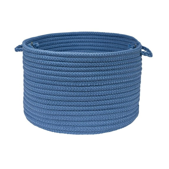 10' Azure Blue Square Reversible Braided Area Rug