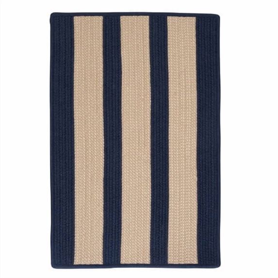 Colonial Mills 8' Beige and Blue Square Throw Rug