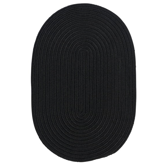 BR42R096X132 Boca Raton - Black 8x11 Rug, 100% Polypropylene - Oval.