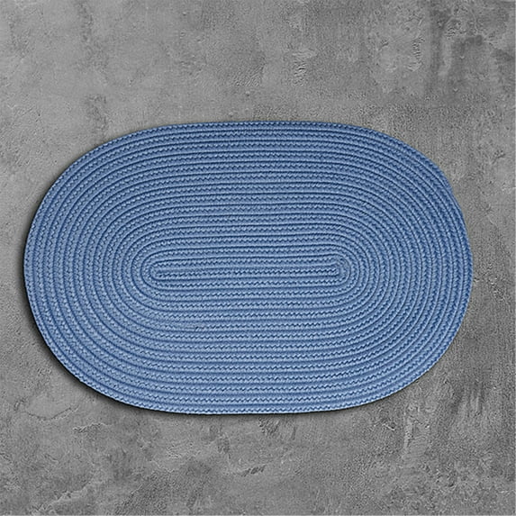 2' x 3' Blue Ice Reversible Braided Rug