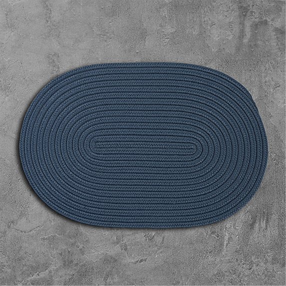 Colonial Mills 4' x 6' Lake Blue Reversible Braided Rug