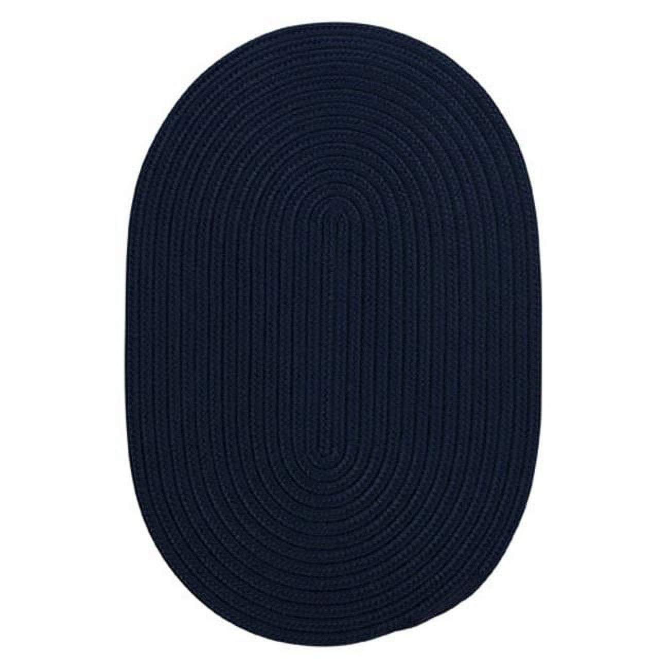 Handmade Blue Oval Braided Synthetic Rug, 3'x5'