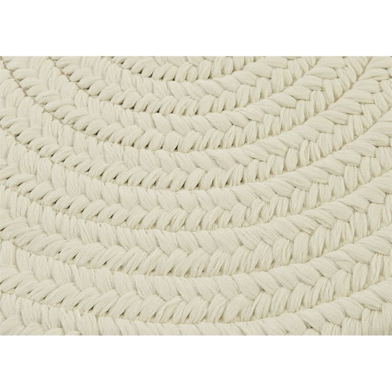 Boca Raton BR10R048X048 Polypropylene Braided Round Rug 4x4 White