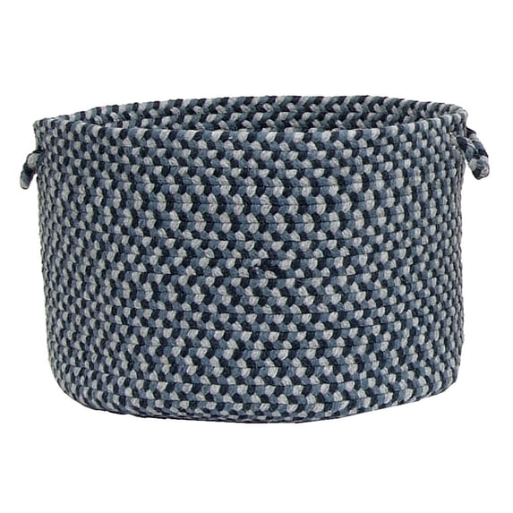 BC53A018X018 Boston Common - Capeside Blue 18"x18"x12" Basket, 75% Polypropylene/25% Wool - Round.