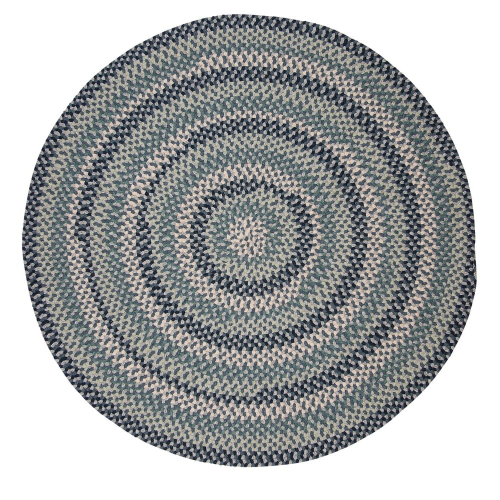 boston common polypropylene braided round rug, 4-feet, capeside blue ...