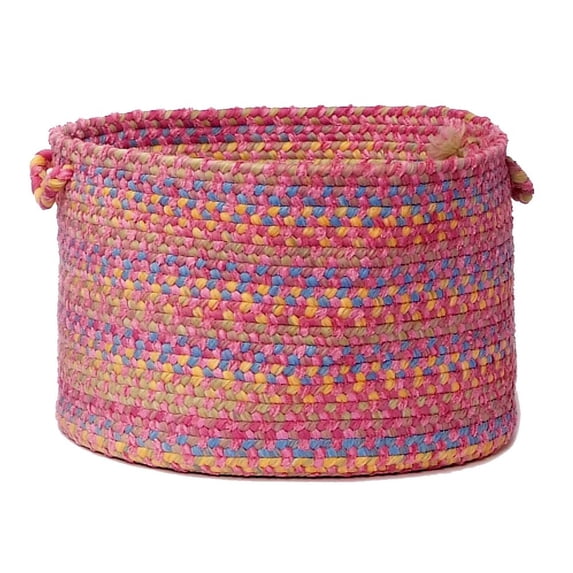 Colonial Mills Botanical Isle Basket Braided Pink Area Rug 18"x18"x12"