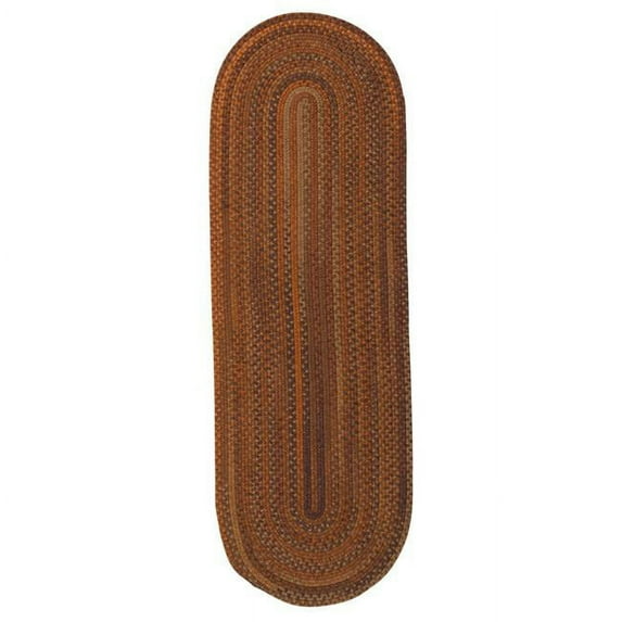 BA70R030X156 Braided Wool Runner - Rust 2'6"x13' Rug, 100% Wool - Runner (Oval).