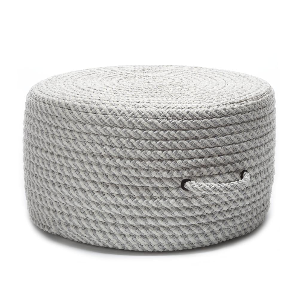 Colonial Mills Shadow White Braided Round Pouf 20"x20"x11"