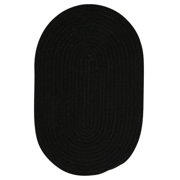 WL05R036X060 Bristol - Black 3x5 Rug, 75% Polypropylene/25% Wool - Oval.