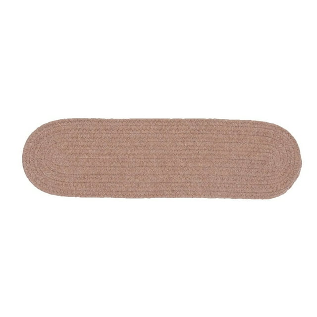 Colonial Mills Bristol Braided Wool blend Oval Stair Treads Mocha 8"x28" (SET 13)