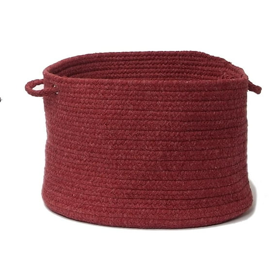 WL52A018X018 Bristol - Holly Berry 18"x18"x12" Basket, 75% Polypropylene/25% Wool - Round.