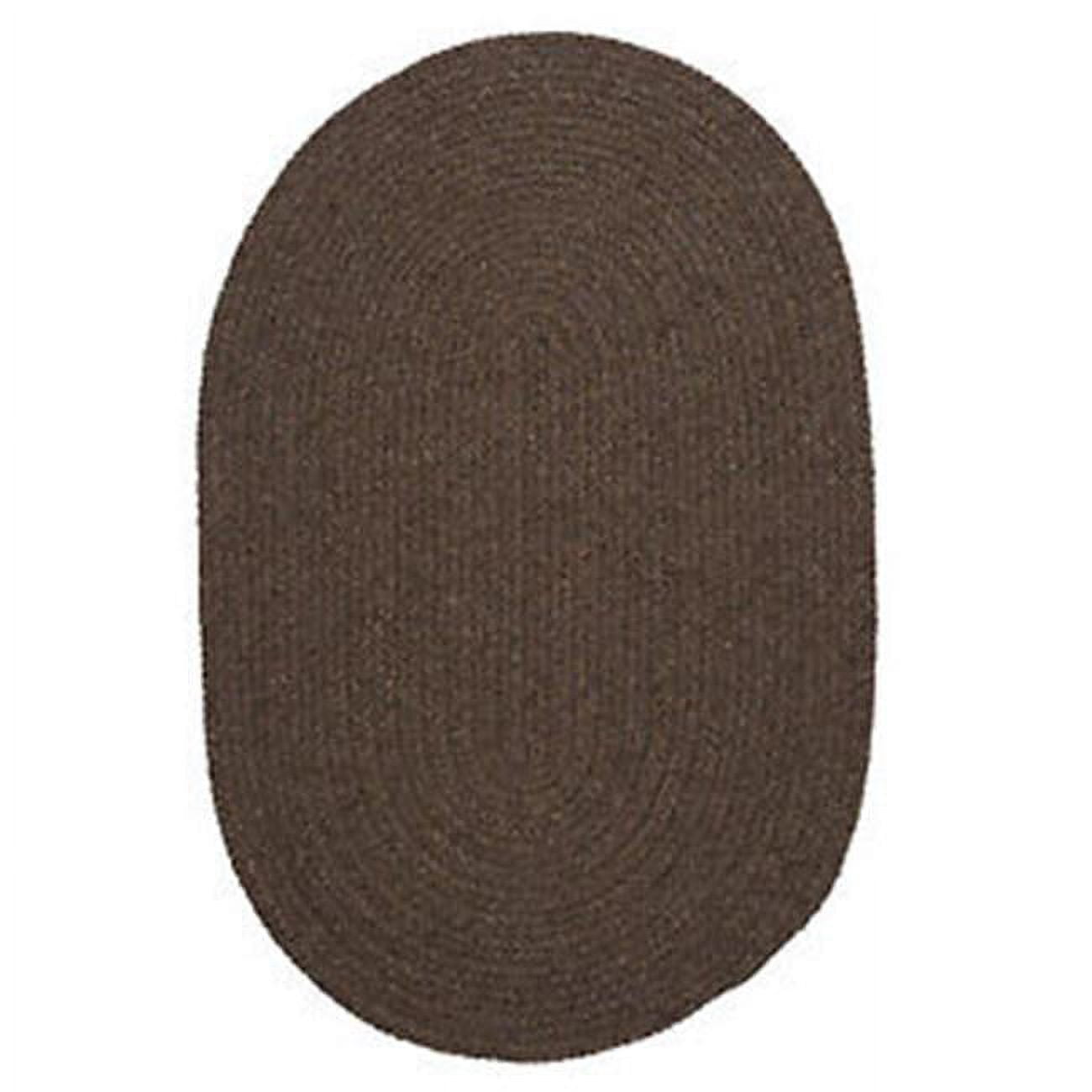 Bristol Bark Solid Wool Blend Oval Runner Rug 2'x10'