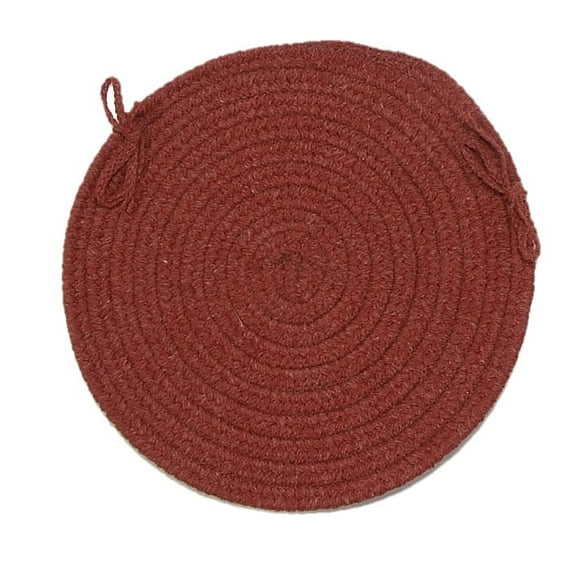 Colonial Mills Set of 4 Solid Red Braided Chair Pad 15"