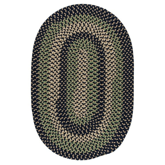 Colonial Mills 5' x 7' Blue and Green Reversible Oval Area Throw Rug