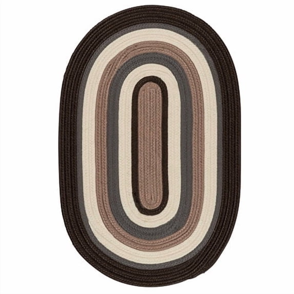 Colonial Mills 2' x 5' Brown and Gray Braided Reversible Runner Rug