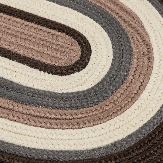 Colonial Mills 5' x 7' Brown and Gray Braided Reversible Area Rug