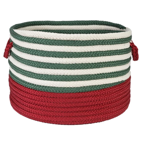 CW06A018X018 Candy Swirl Basket - Red & Green 18"x18"x12" Basket, 100% Polypropylene - Round.