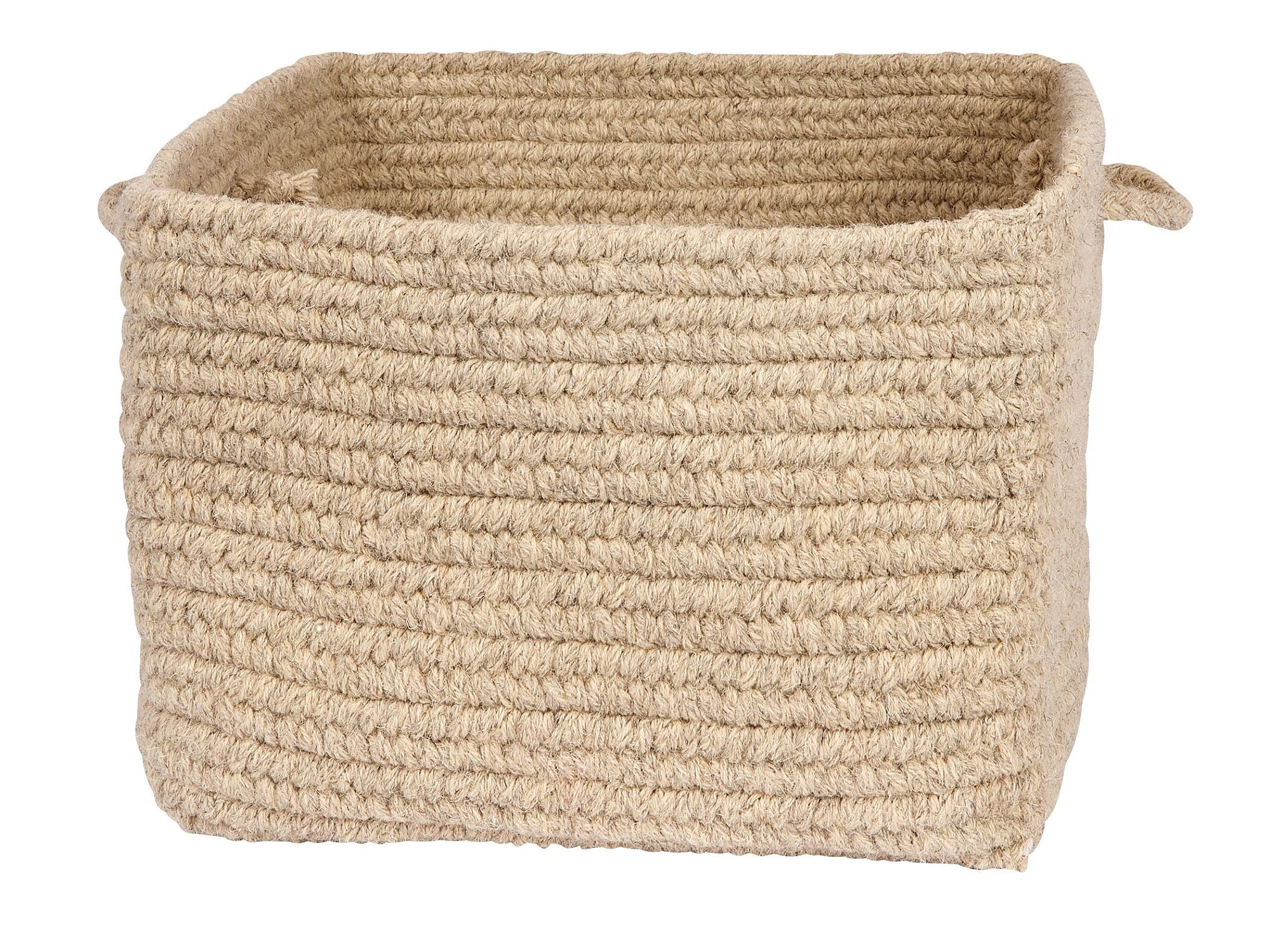 Colonial Mills Chunky Natural Wool Square Basket - Light Beige 14x10
