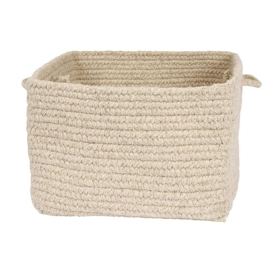 DB31A018X018S Chunky Natural Wool Square Basket - Light Gray 18"x18"x12" Basket, 100% All-Natural Wool - Square .