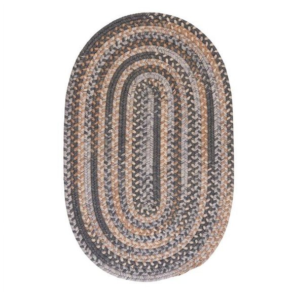 Colonial Mills Classic Oak Harbour Braided Wool Area Rug Graphite 9x9 10' Round