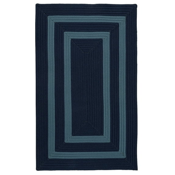 Colonial Mills Clemson Double Border Braided Area Rug Blue Lites 2' x 4' 2' x 3'