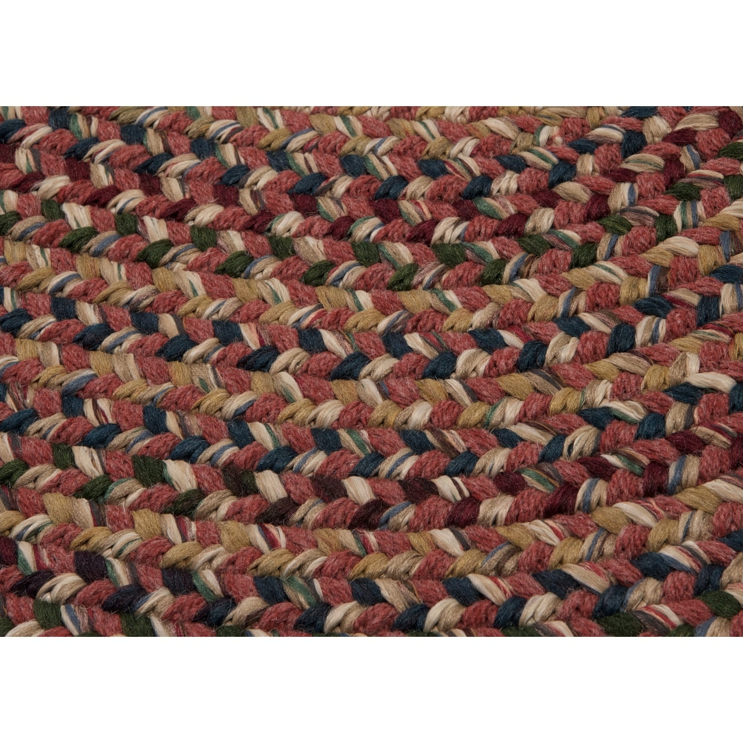 Handmade Red Braided Wool and Synthetic Oval Rug 2' x 3'