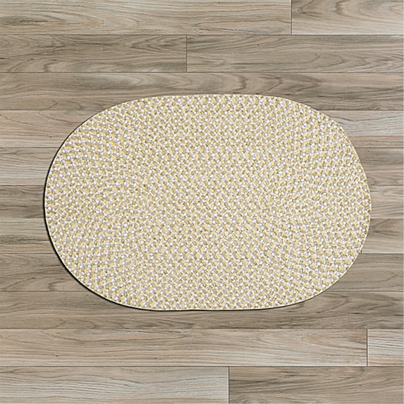 Colonial Mills 4' x 6' Yellow Braided Oval Throw Rug