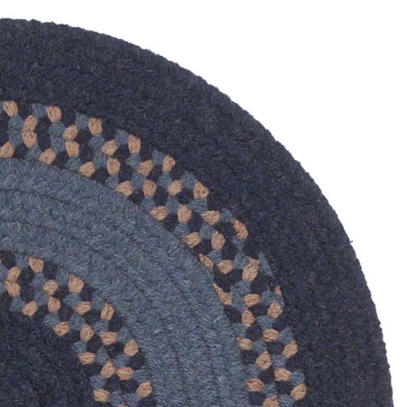 Colonial Mills 7' Midnight Black and Navy Blue Round Handcrafted Wool Area Throw Rug