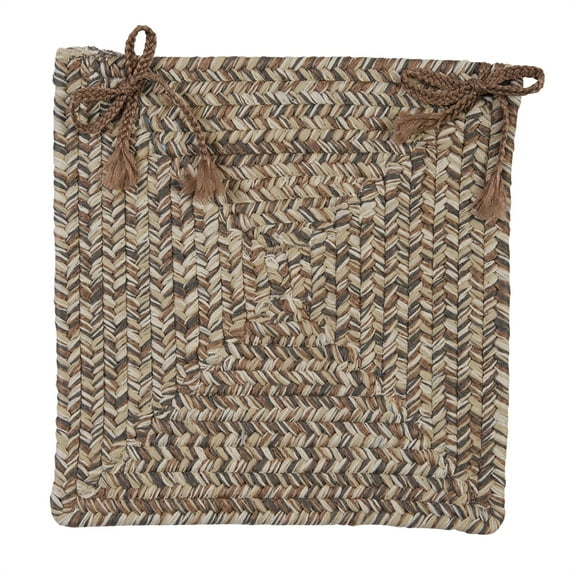 Colonial Mills 15" Gray and Brown Handmade Braided Chair Pad