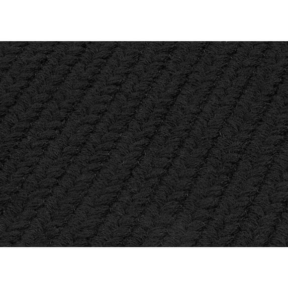2' x 7' Black Rectangular Handmade Braided Area Throw Rug Runner
