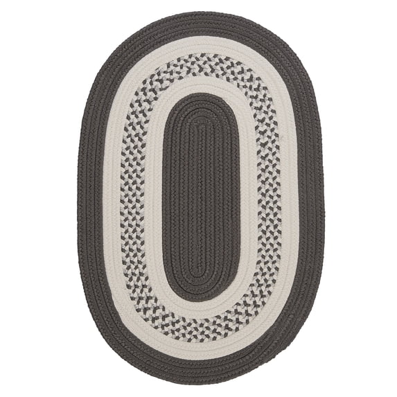 Crescent Gray Indoor/Outdoor Rug, Oval 8' x 11'