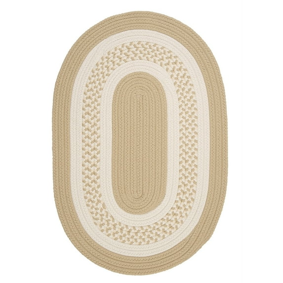 Colonial Mills 3' x 5' Tortilla Brown and White Reversible Oval Handcrafted Accent Area Rug